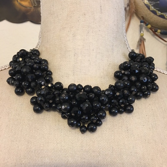 Vintage blackberry beaded cluster necklace - Picture 1 of 10